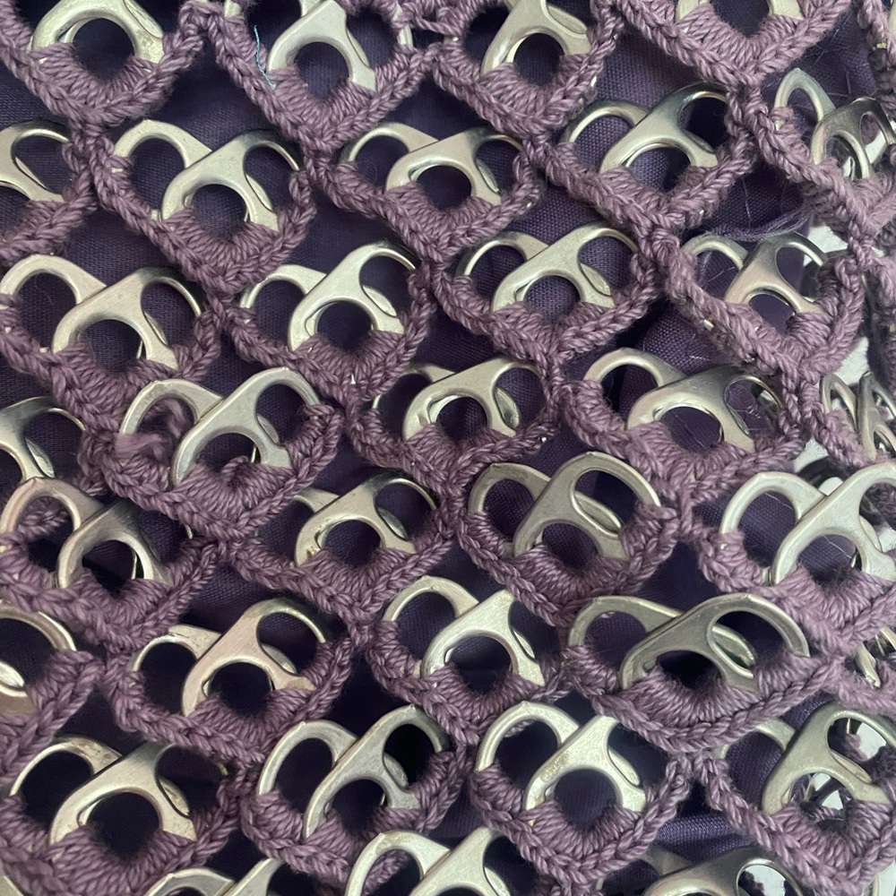 Handmade Purple Crochet Tote Bag - Picture 3 of 7